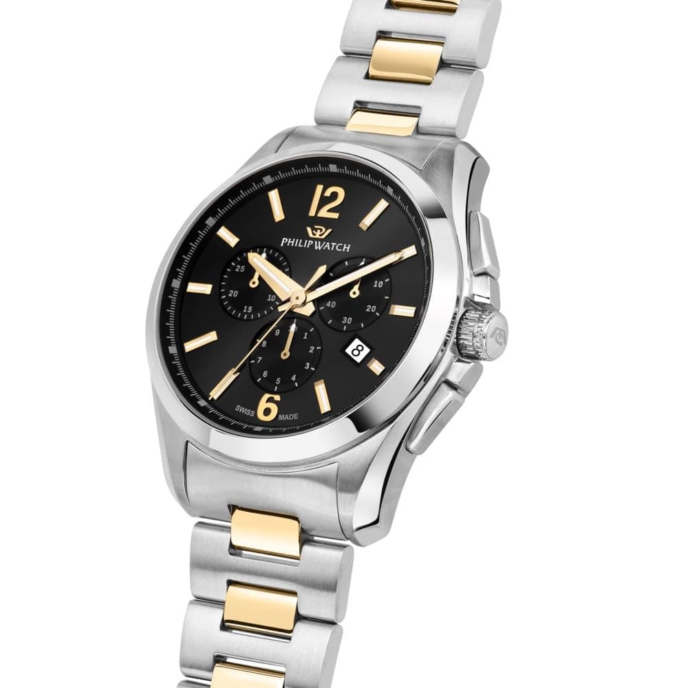 Philip Watch Amalfi – Orologio Uomo Cronografo Nero Bicolore (R8273618004) - 2