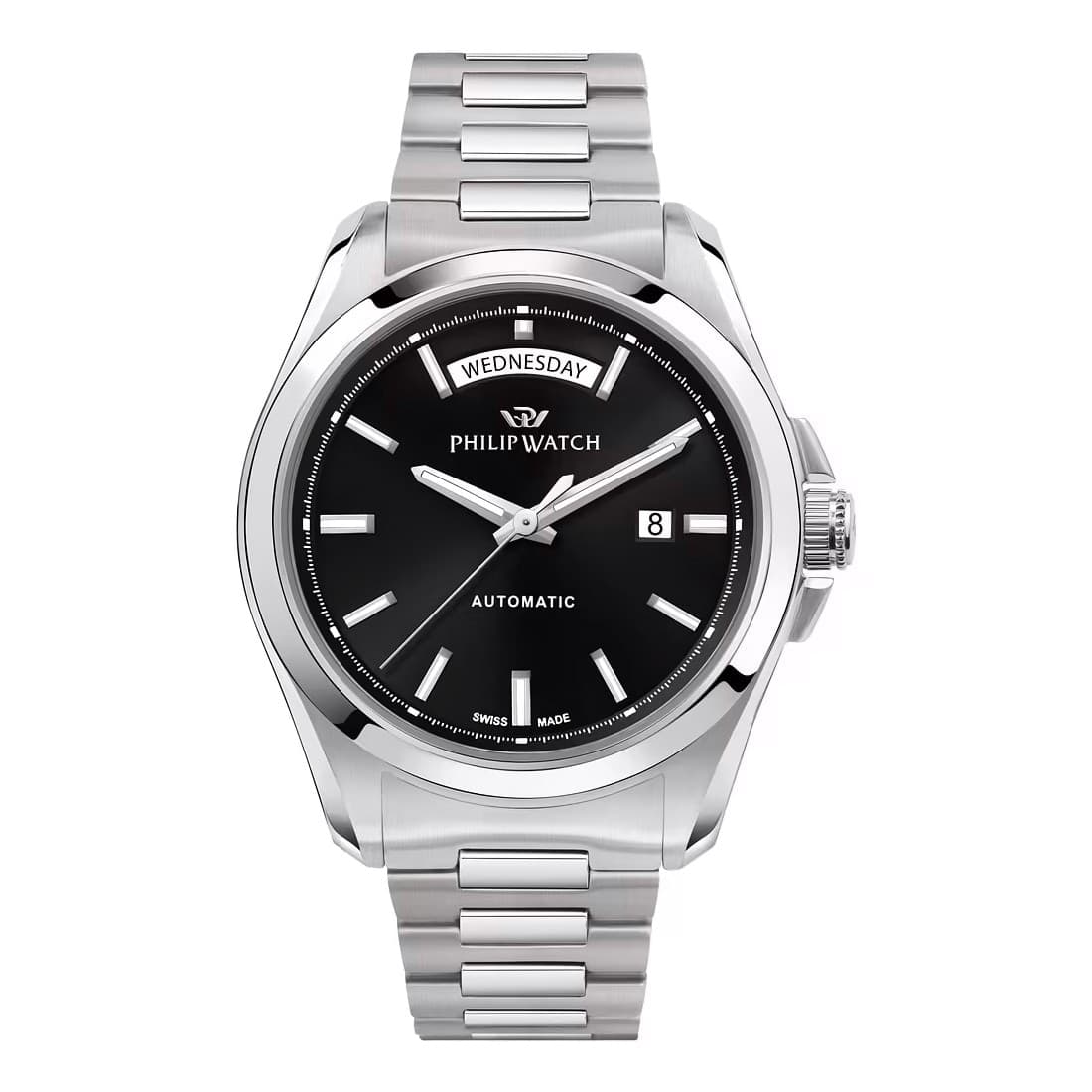 Philip Watch Amalfi – Orologio Uomo Automatico Nero Acciaio (R8223218006)
