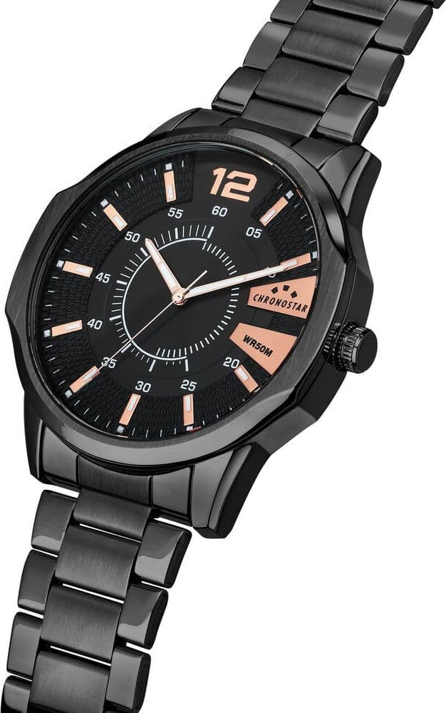 Chronostar Brave – Orologio Uomo Nero Acciaio e Dettagli Oro (R3753115001) - 2