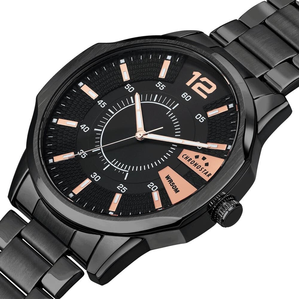 Chronostar Brave – Orologio Uomo Nero Acciaio e Dettagli Oro (R3753115001) - 3