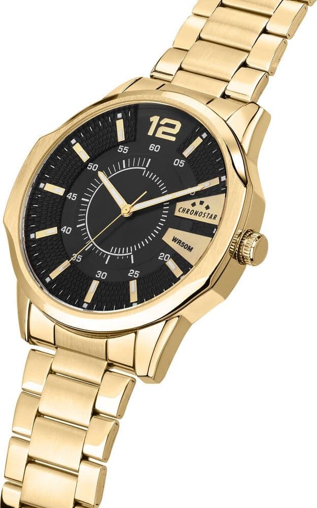Chronostar Brave – Orologio Uomo Acciaio Oro con Datario (R3753115002) - 2