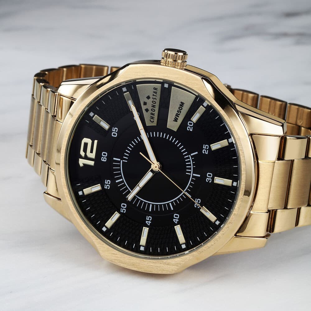Chronostar Brave – Orologio Uomo Acciaio Oro con Datario (R3753115002) - 5