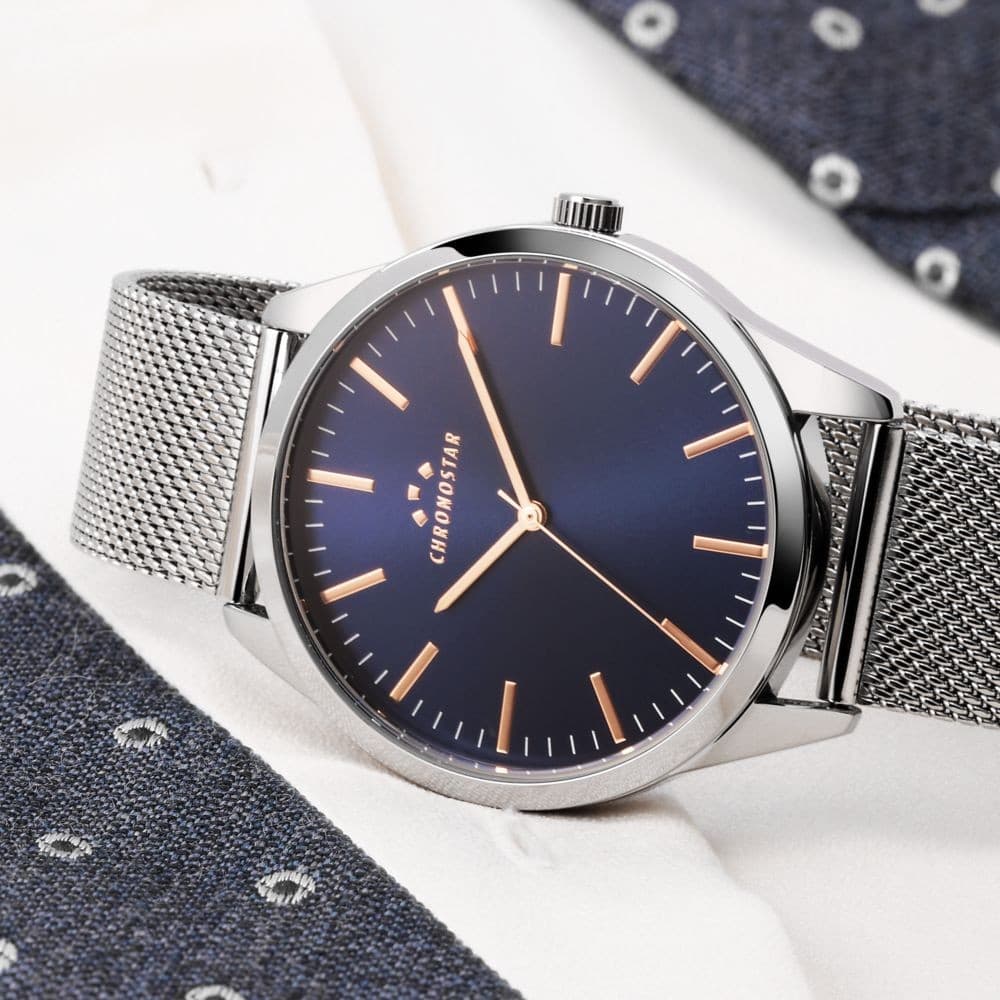 Chronostar Classique – Orologio Uomo Silver con Quadrante Blu (R3753298008) - 7