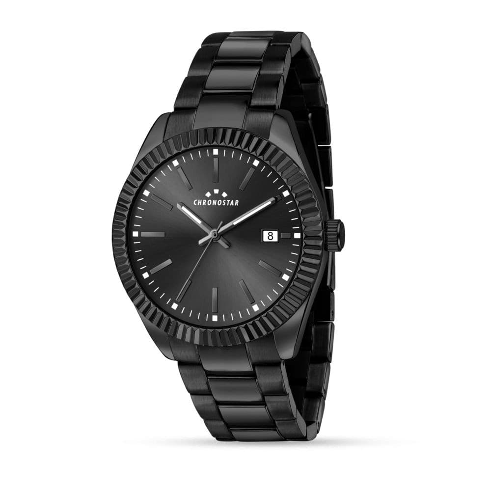 Chronostar Daily – Orologio Uomo Nero con Bracciale Acciaio (R3753312009)