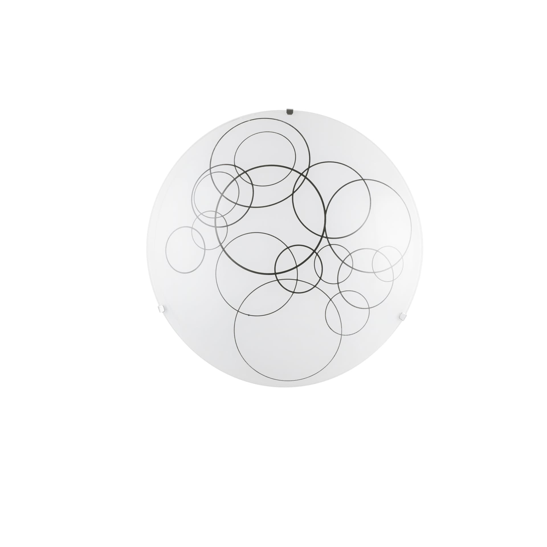 Plafoniera in Vetro Bianco con decori Neri In varie misure - 9