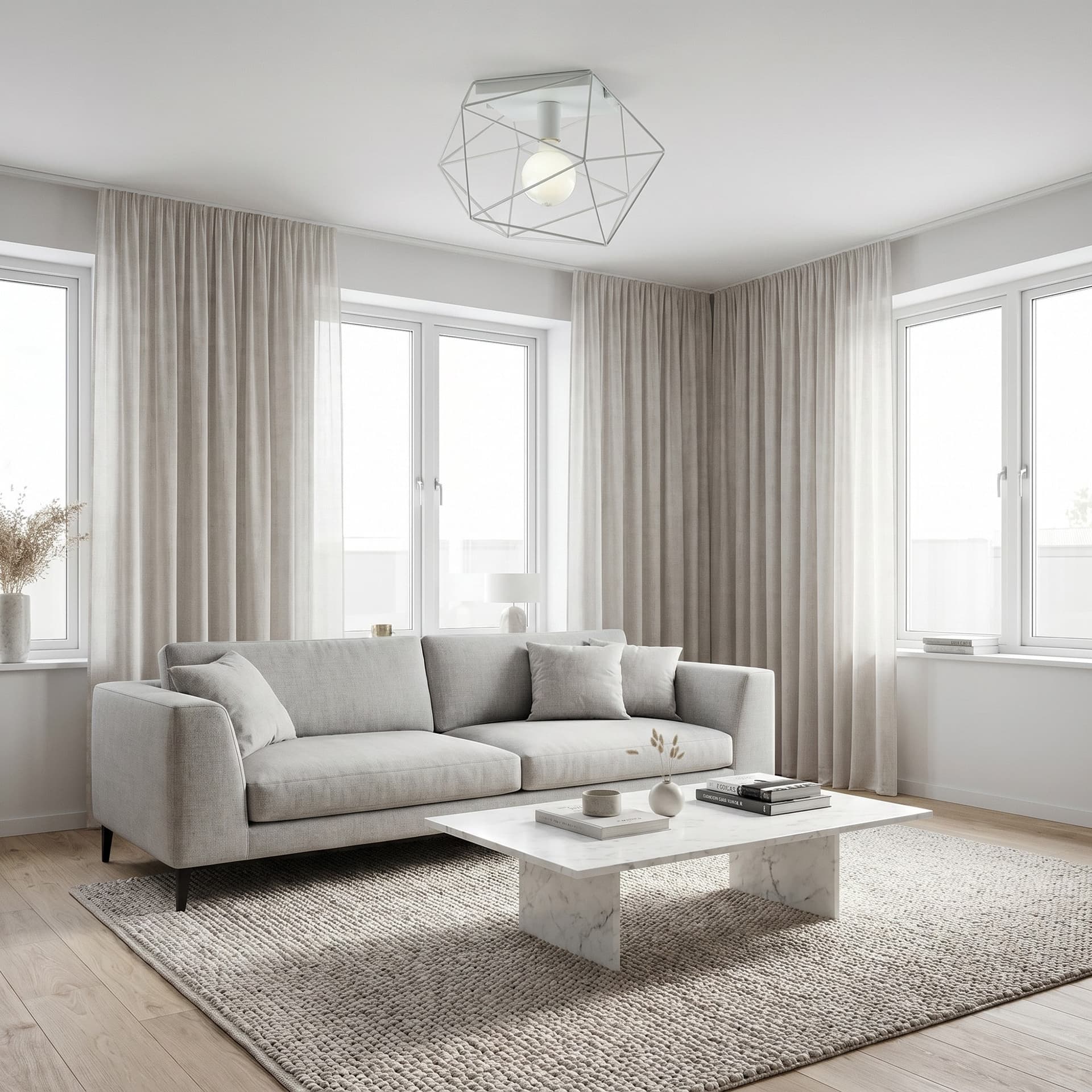Plafoniera da interno per soffitto design moderno disponibile in Bianco o Nero e Oro 1XE27 - 3