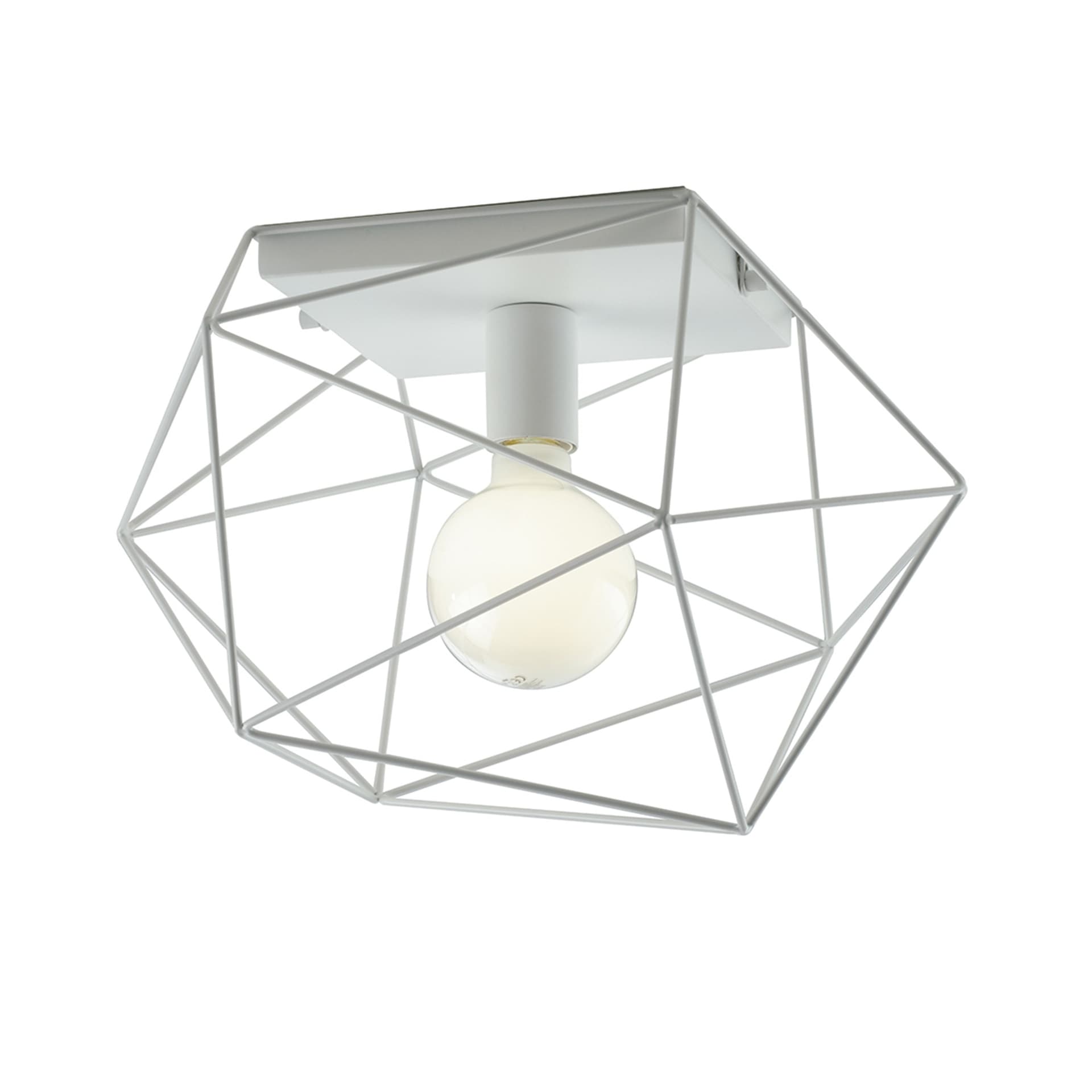 Plafoniera da interno per soffitto design moderno disponibile in Bianco o Nero e Oro 1XE27 - 7