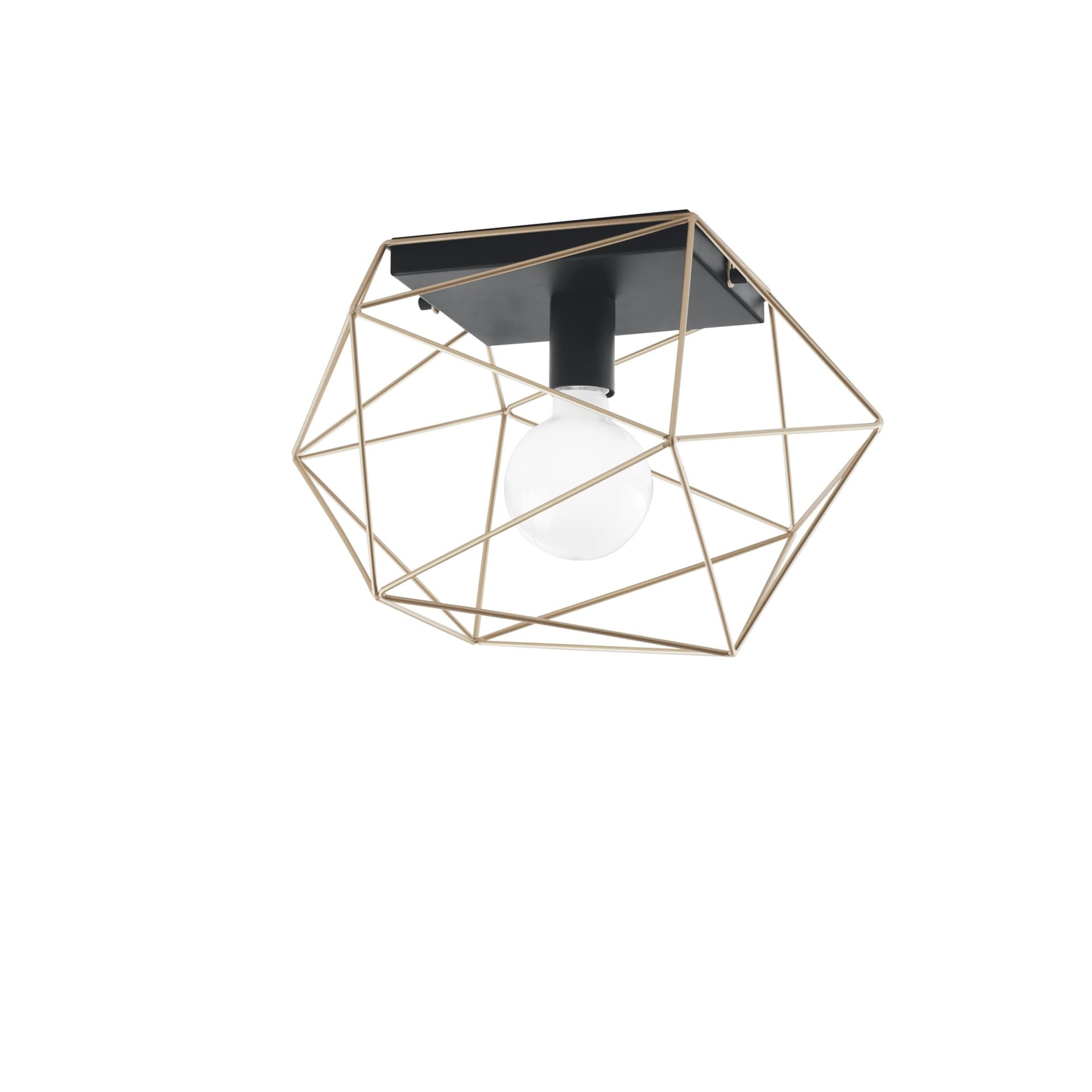 Plafoniera da interno per soffitto design moderno disponibile in Bianco o Nero e Oro 1XE27 - 8
