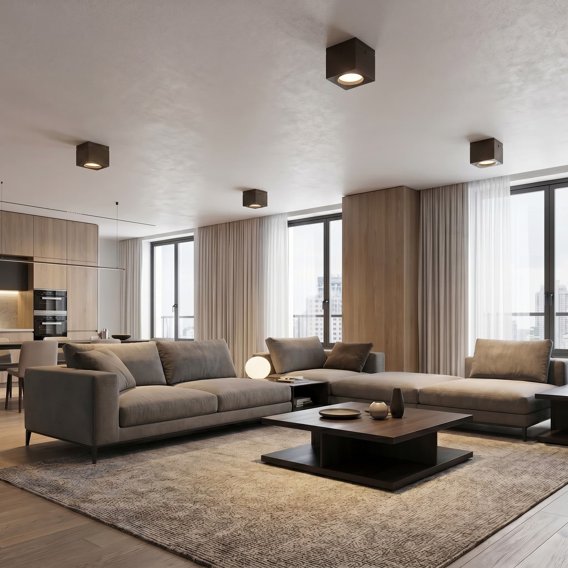 Plafoniera moderna di forma quadrata da soffitto per interno disponibile in 3 varianti 1XGX53 - 9