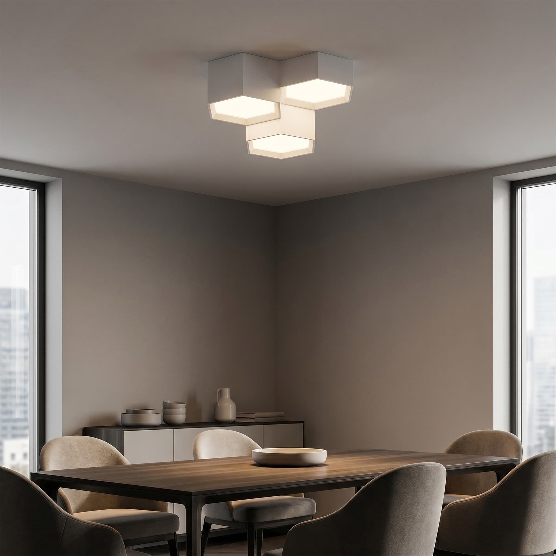 Plafoniera LED Bianca dal design moderno e funzionale per interni 36W - 2
