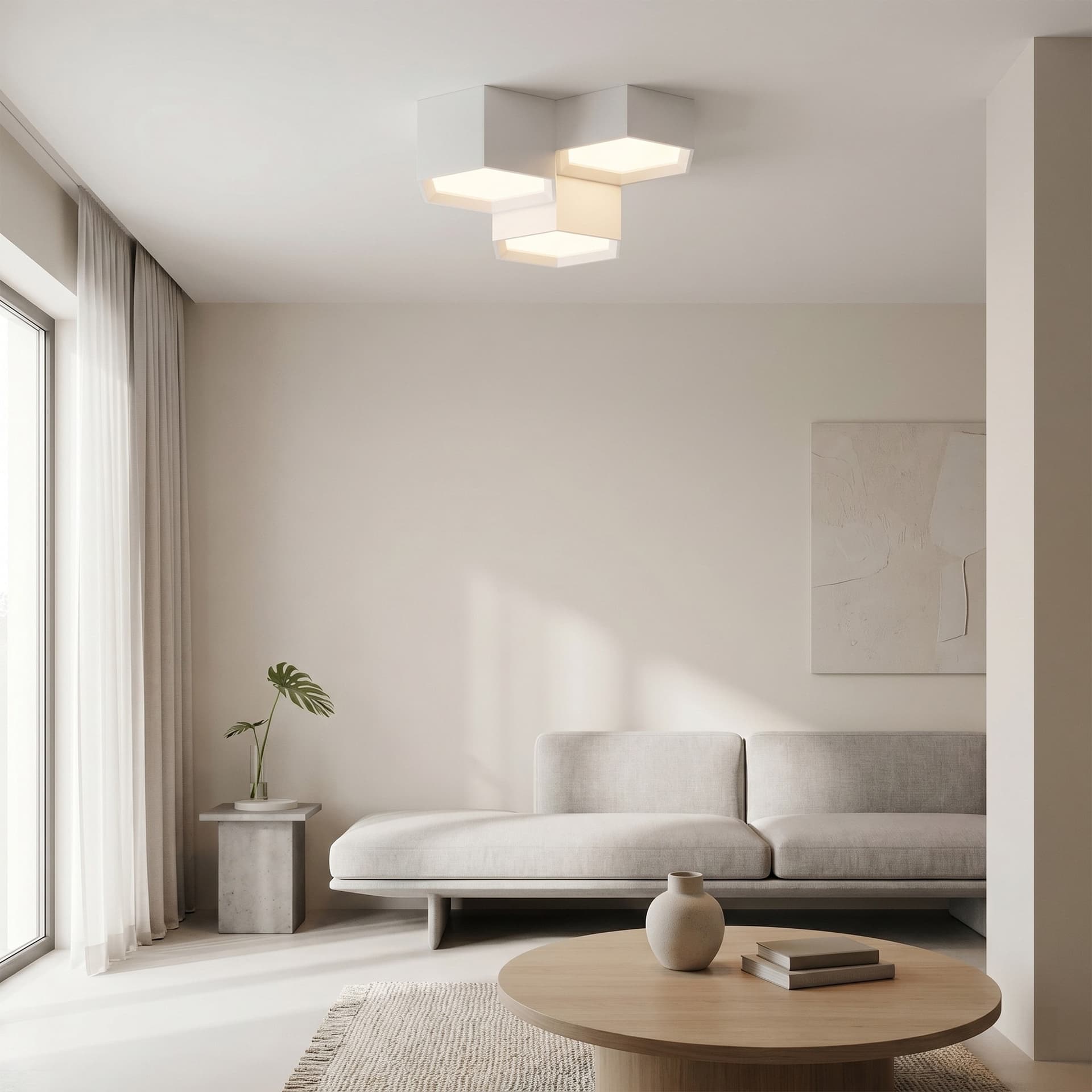 Plafoniera LED Bianca dal design moderno e funzionale per interni 36W - 3