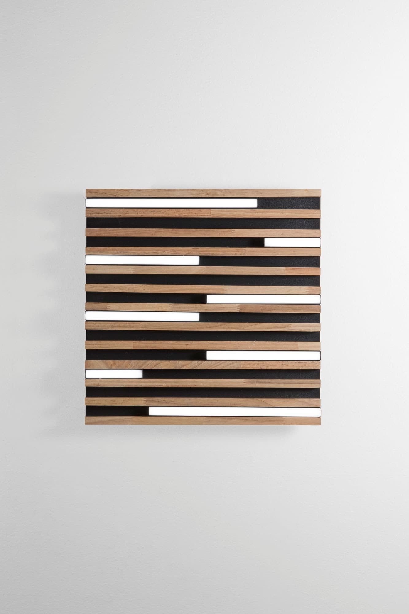 Plafoniera LED in Legno d'Acero o Rovere Bianca o Nera 24W - 10