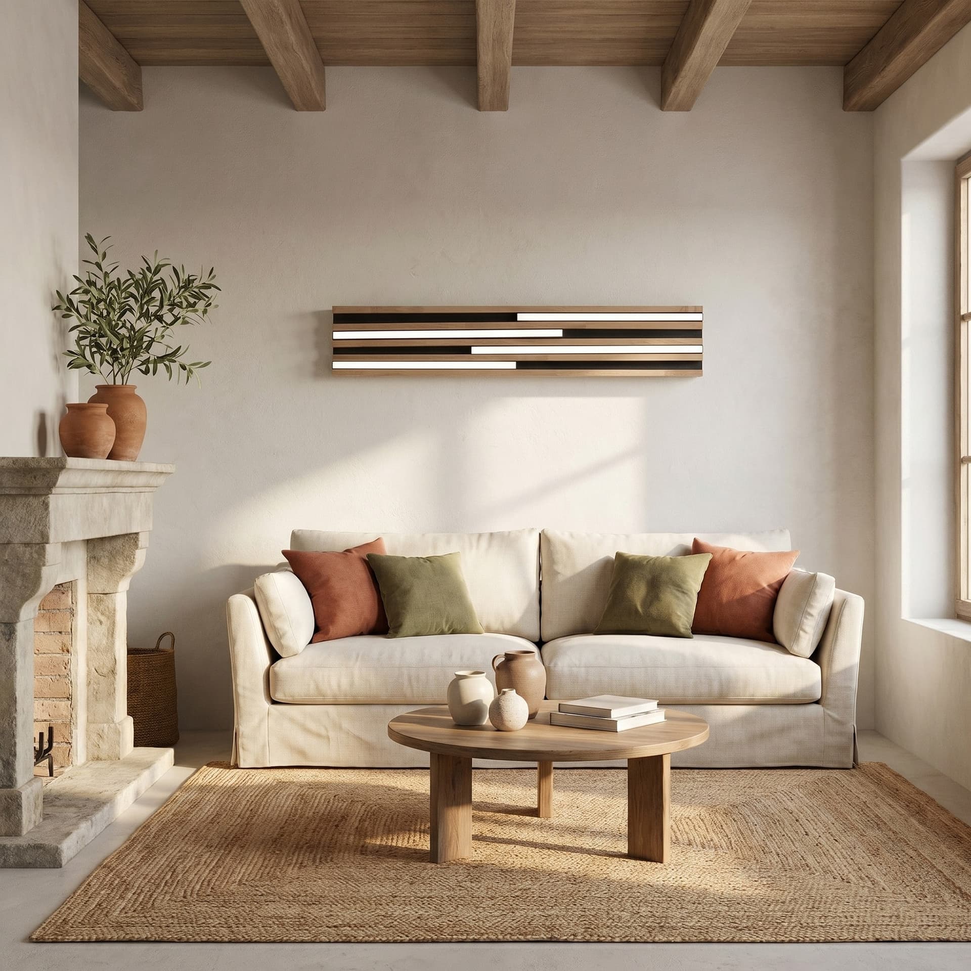 Plafoniera moderna LED in Legno Bianca o Nera 24W - 6