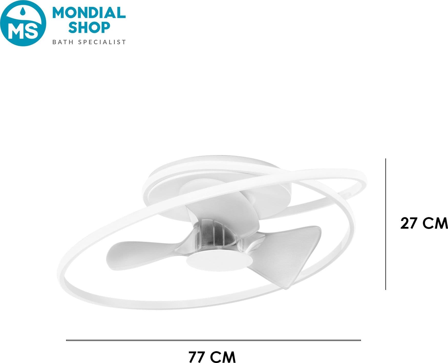 Plafoniera Moderna LED 60W con Ventilatore Bianco o Nero - 8