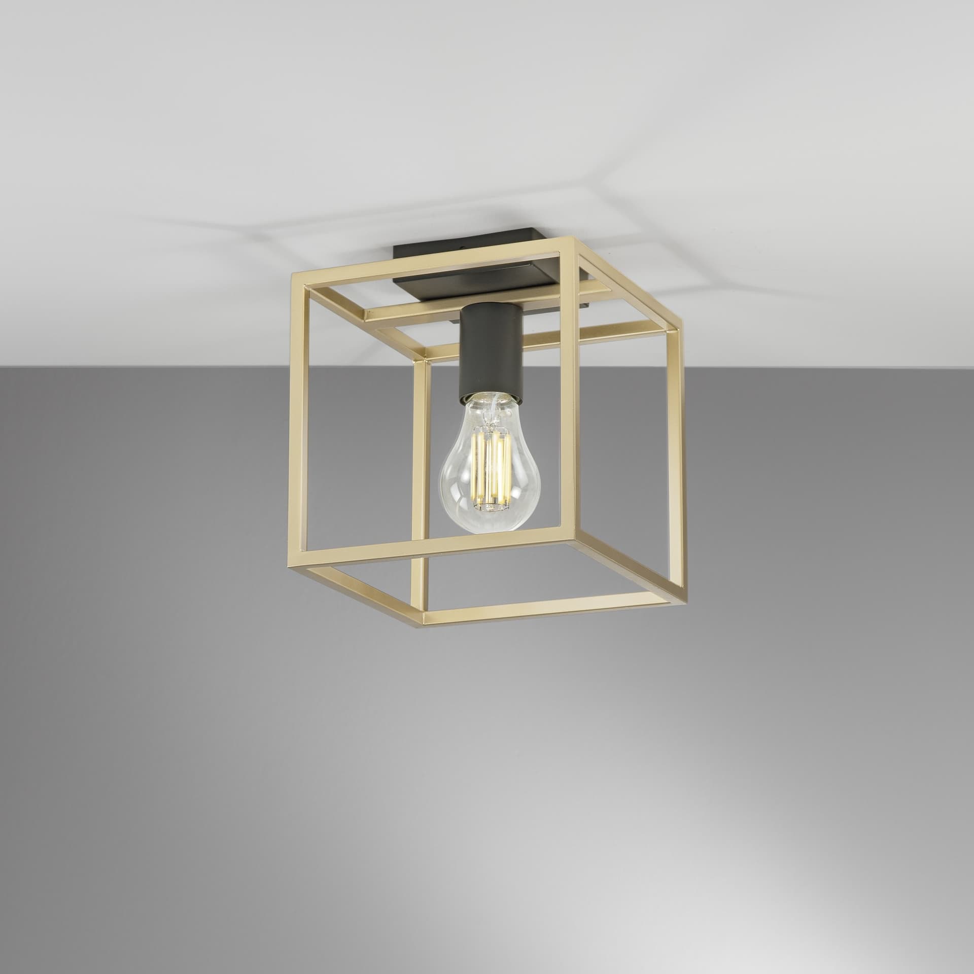 Plafoniera dal design moderno per interni Nera con finiture in oro 1XE27 - 4