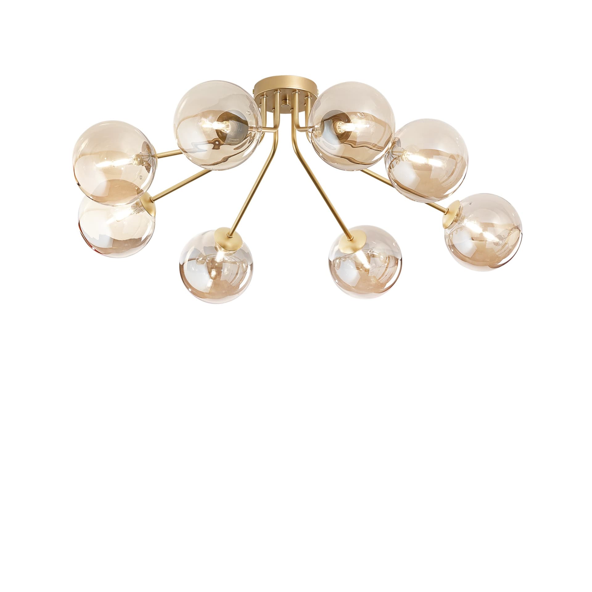 Plafoniera design moderno da interno per soffitto disponibile in ottone o nero 8XG9 - 10