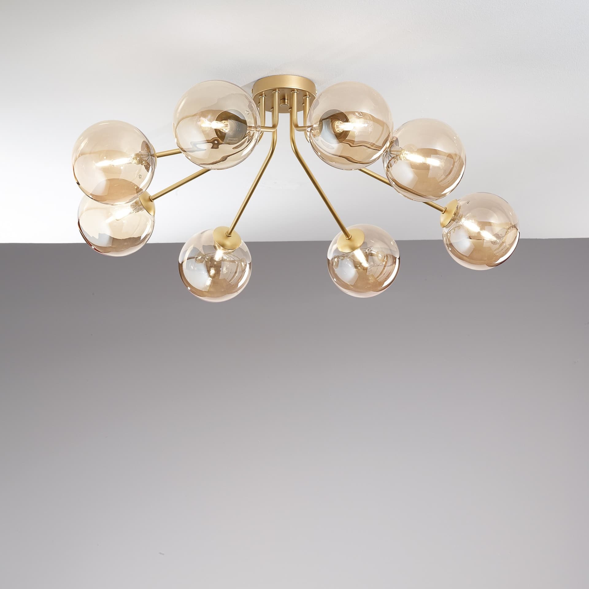 Plafoniera design moderno da interno per soffitto disponibile in ottone o nero 8XG9 - 5