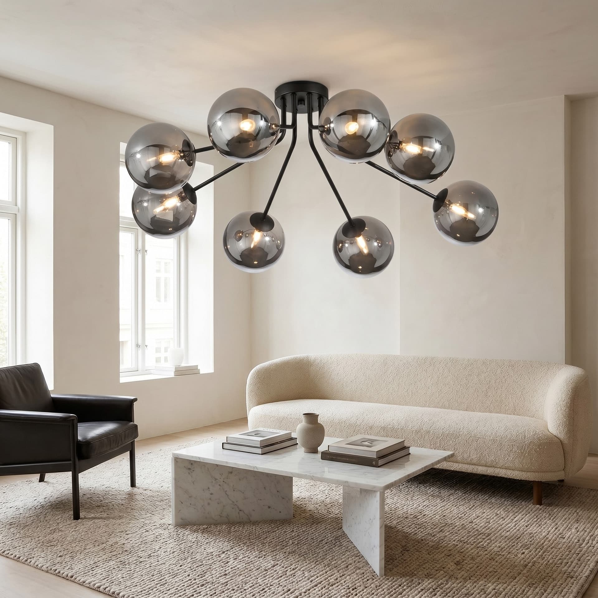 Plafoniera design moderno da interno per soffitto disponibile in ottone o nero 8XG9 - 6