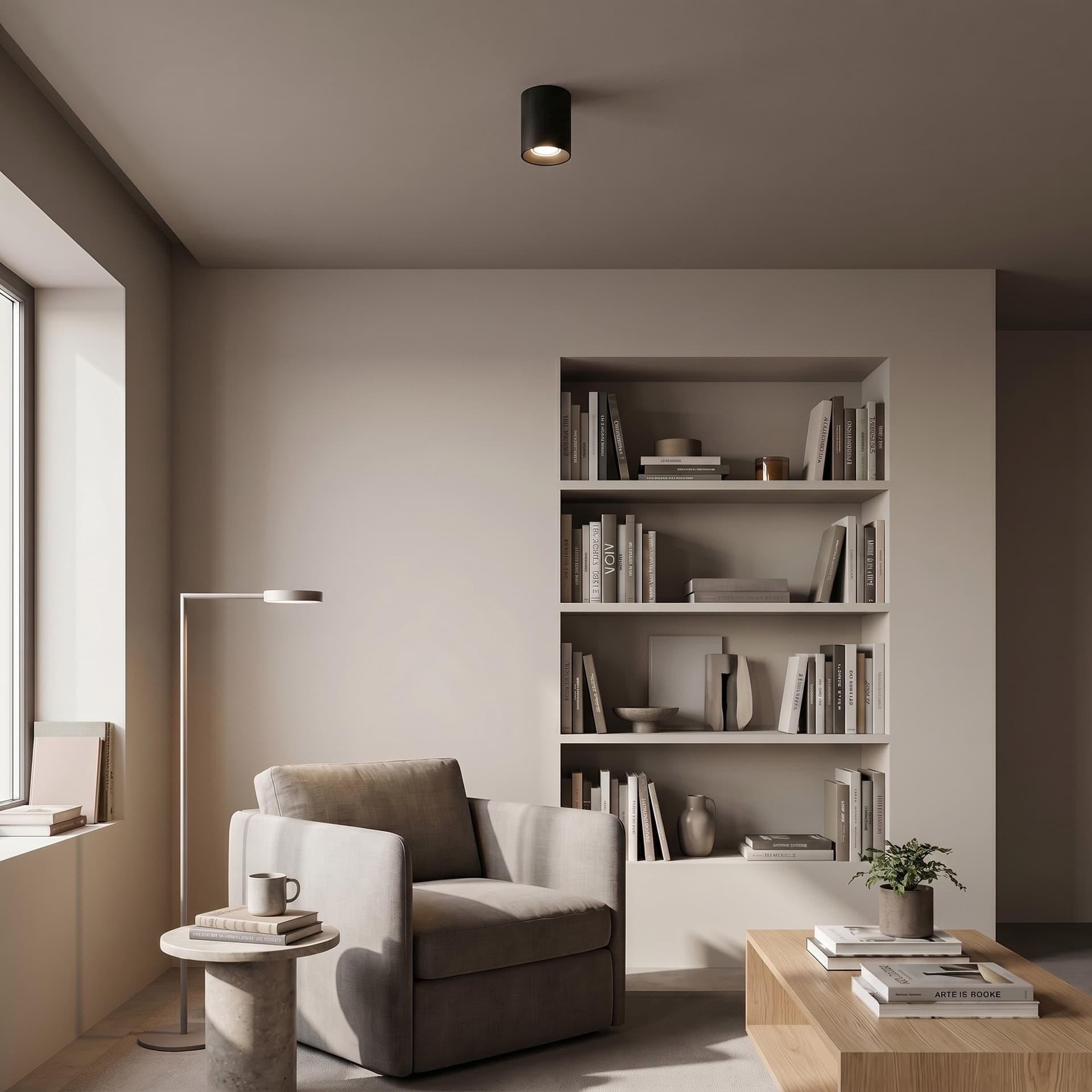 Plafoniera tonda dal design moderno disponibile nera o bianca 1XGU10 - 1