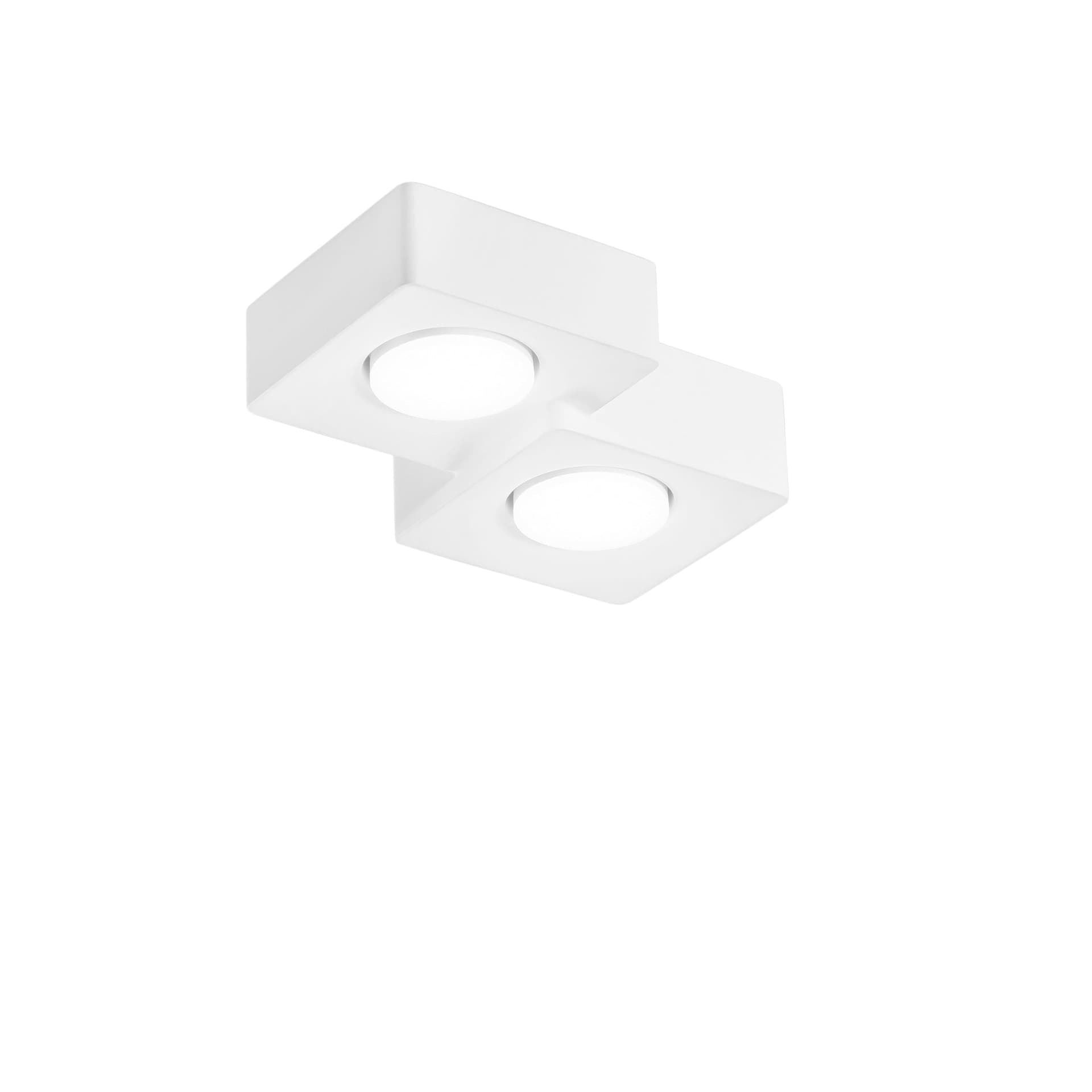 Plafoniera moderna bianca con 2 attacchi GX53 design minimale per corridoio e ingresso - 4
