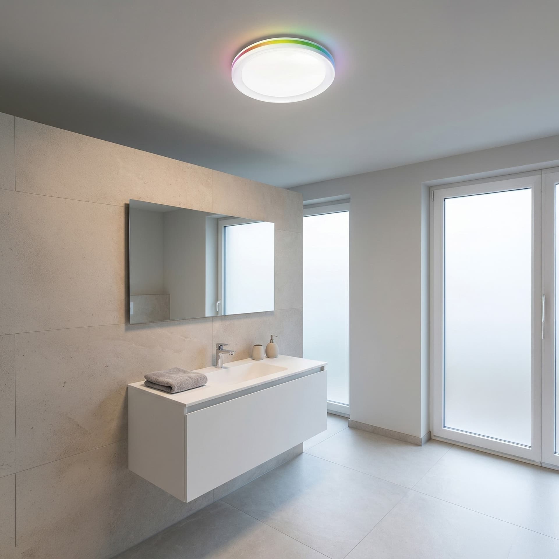 Lampada da soffitto bianca Luce regolabile RGB Alta luminosità per Bagno e Camere - 2