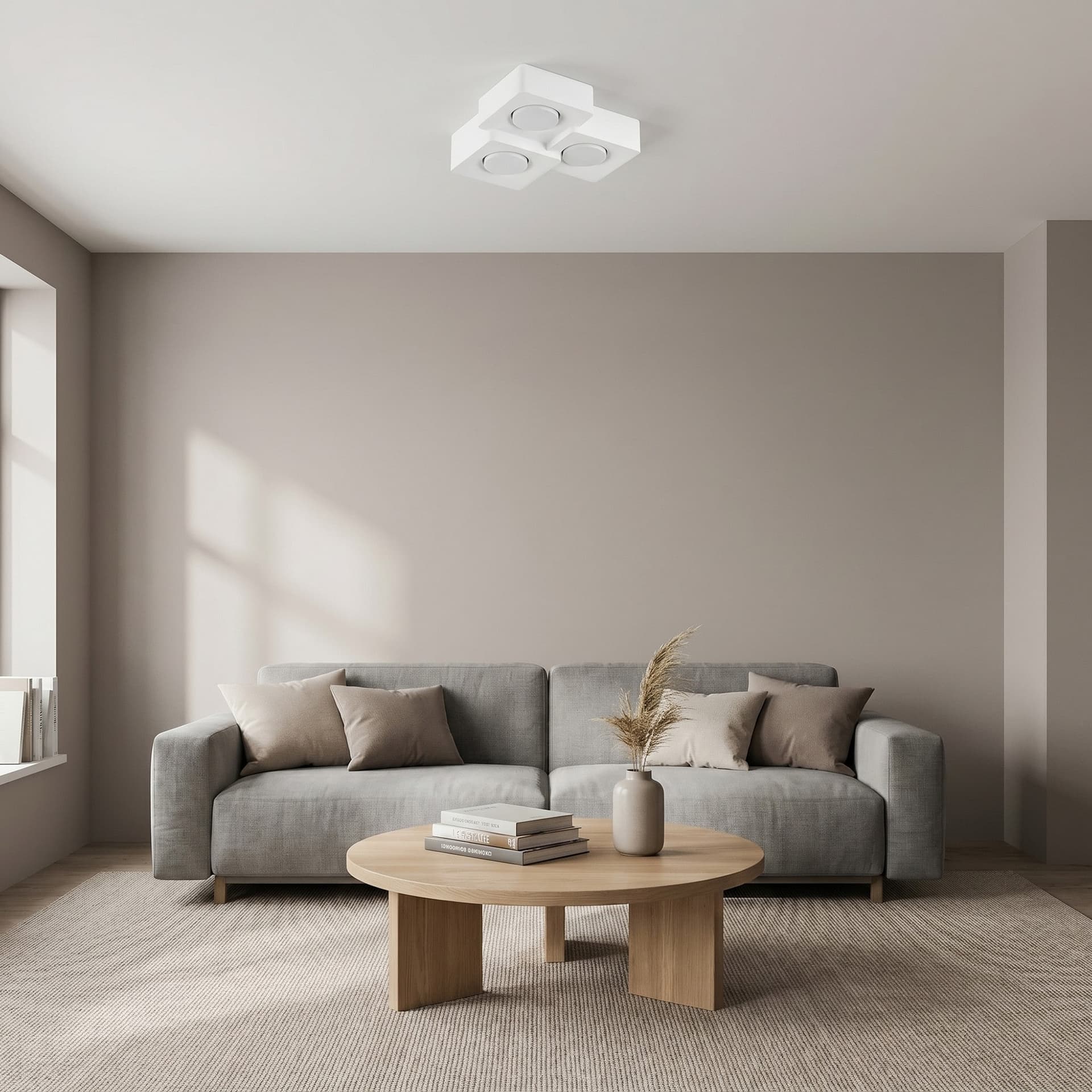 Lampada da soffitto bianca 3XGX53 Formato quadrato Ideale per cucina e corridoio - 2