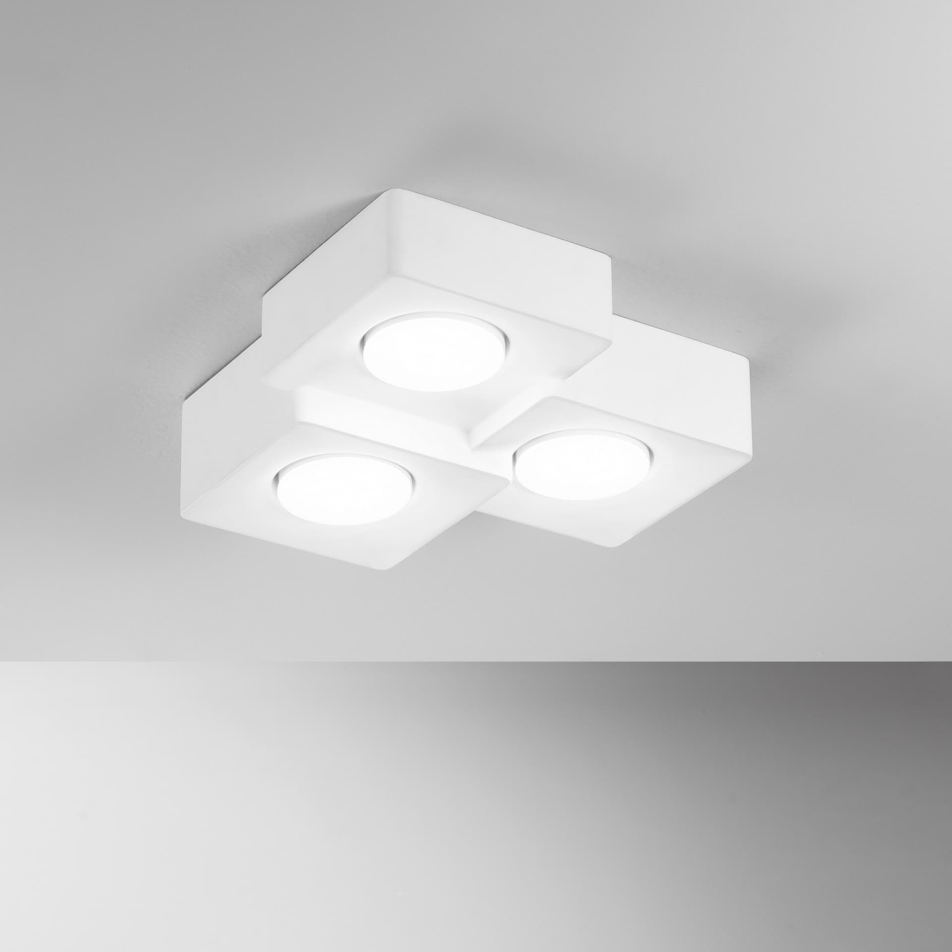 Lampada da soffitto bianca 3XGX53 Formato quadrato Ideale per cucina e corridoio - 5