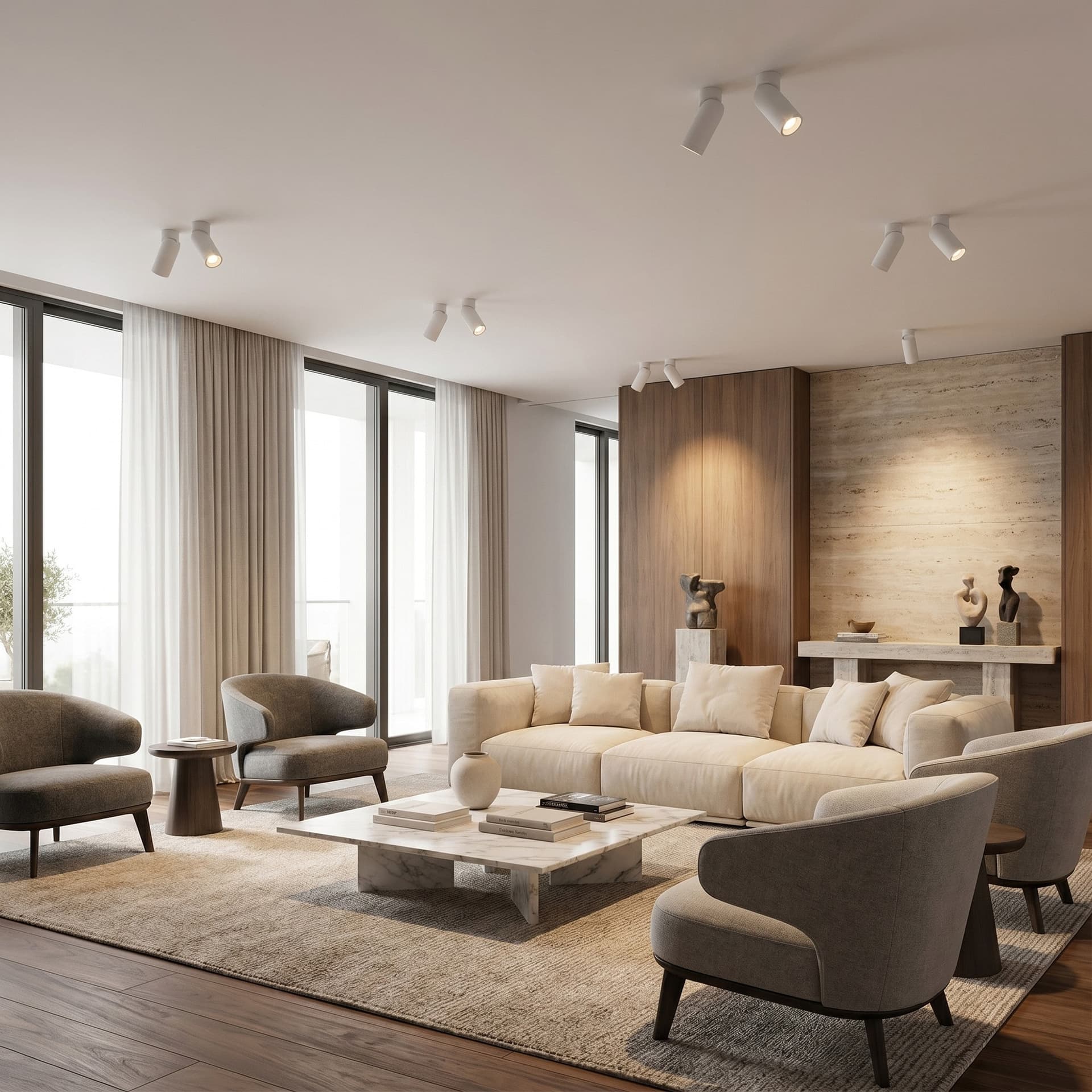Plafoniera moderna per interni Bianca o Nera 1XGU10 Design tubolare - 2