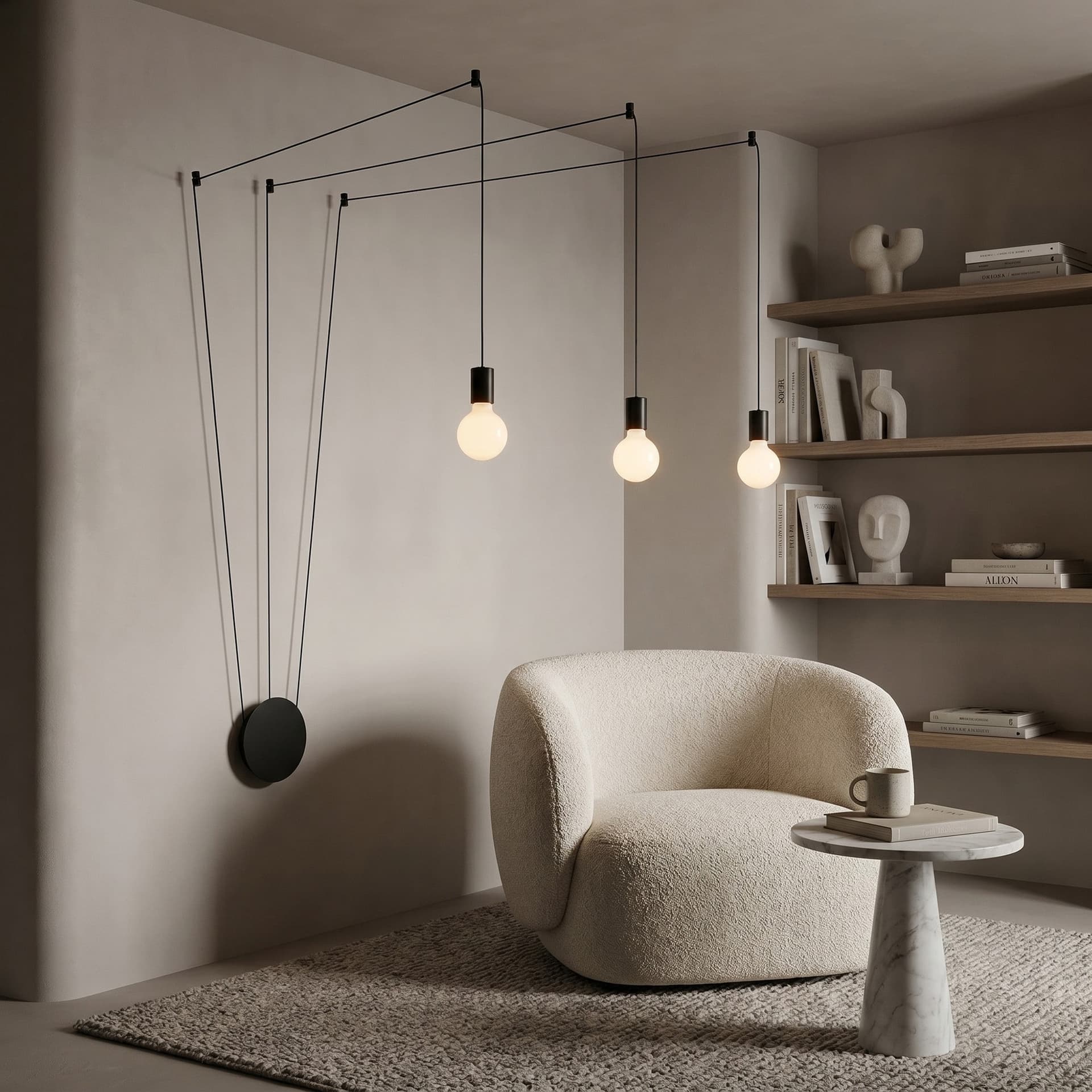 Lampadario a sospensione per interni Disponibile nera o bianca 3XE27