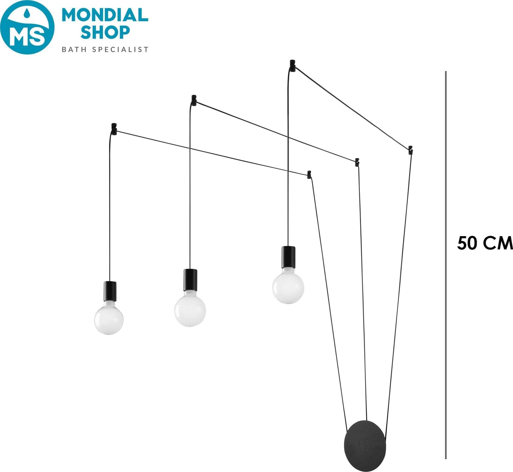 Lampadario a sospensione per interni Disponibile nera o bianca 3XE27 - 3