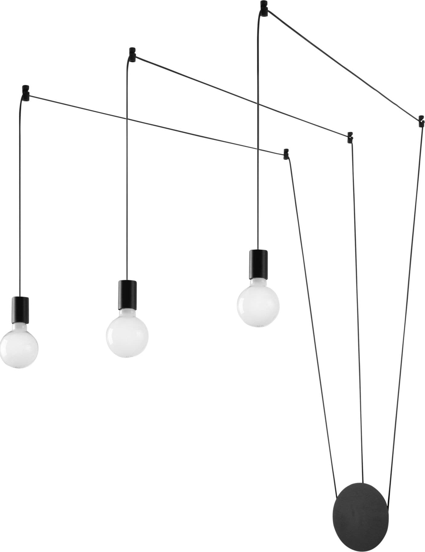 Lampadario a sospensione per interni Disponibile nera o bianca 3XE27 - 4