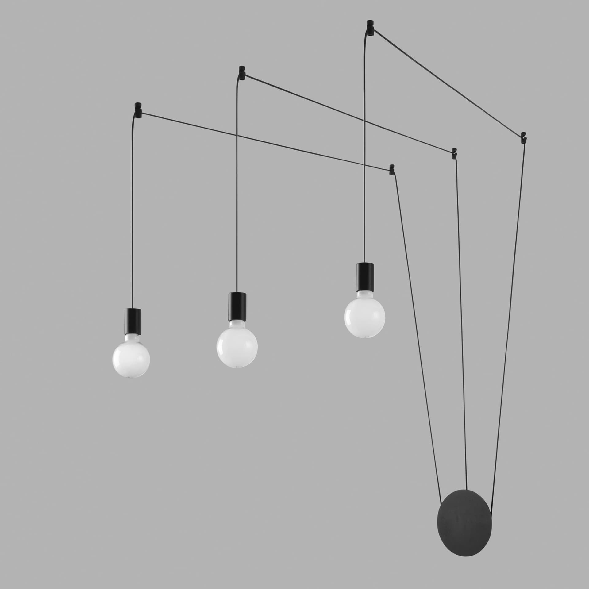 Lampadario a sospensione per interni Disponibile nera o bianca 3XE27 - 5