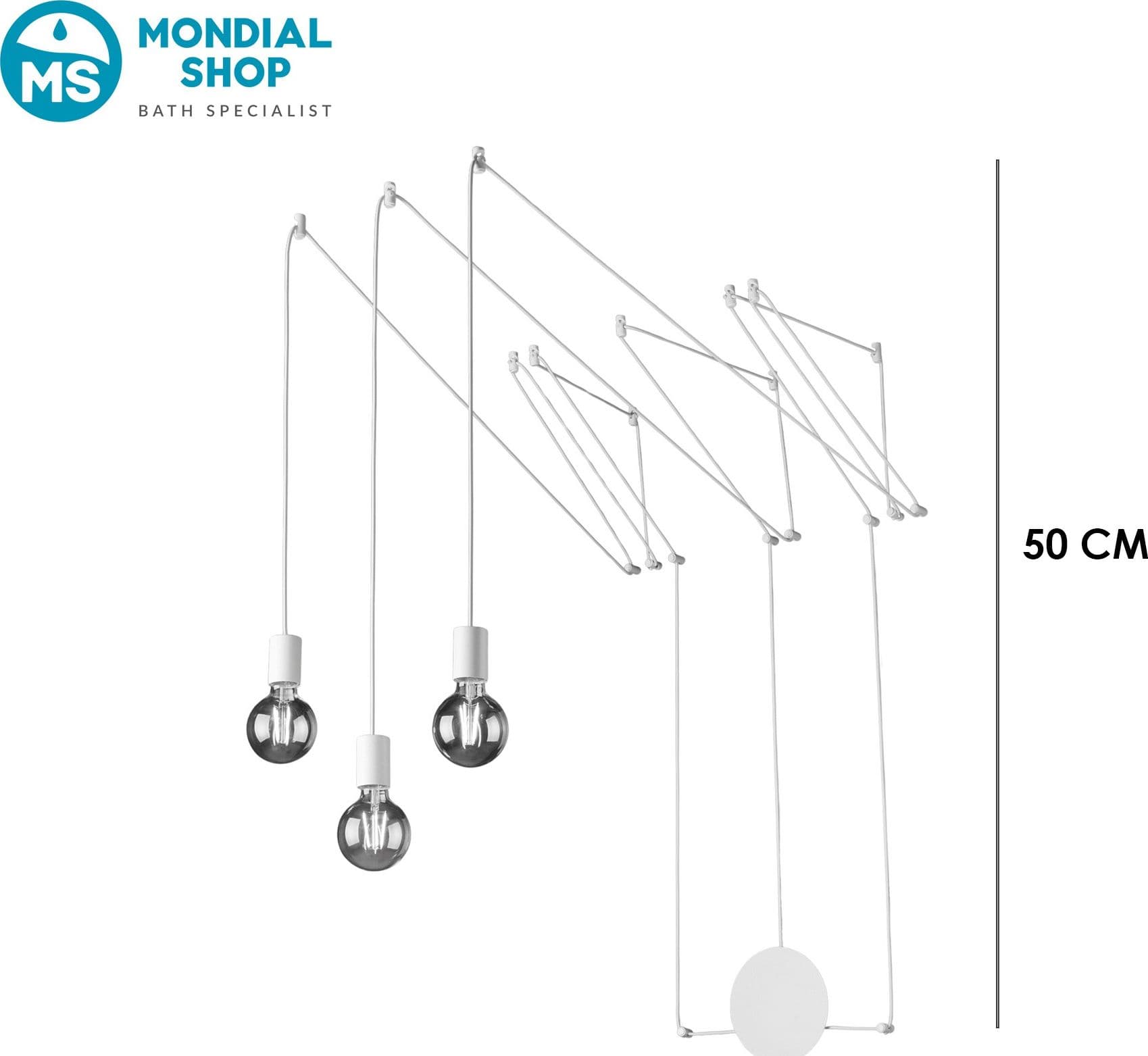 Lampadario a sospensione per interni Disponibile nera o bianca 3XE27 - 8