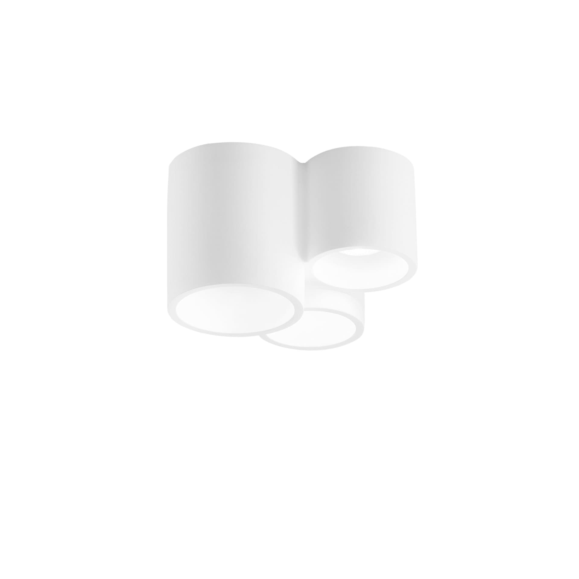 Plafoniera moderna Bianca in gesso verniciabile 3xGU10 Design tecnico da soffitto - 4