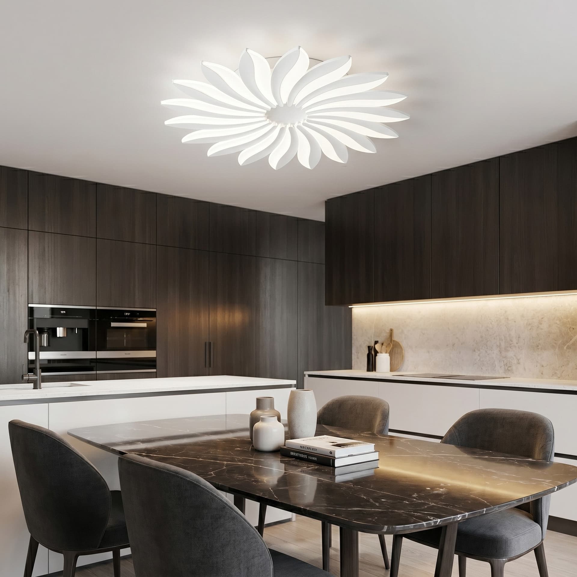 Plafoniera LED Bianca in Acrilico 100W Alta Luminosità Dimmerabile Luce Naturale - 2