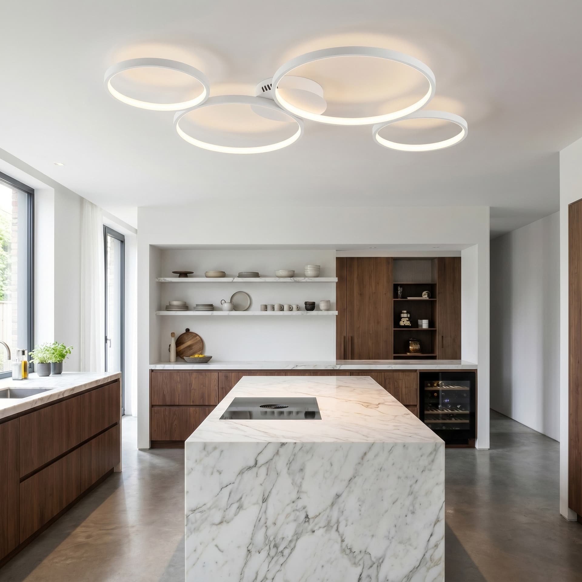 Plafoniera LED XL Bianca 60W Tonalità Luce Regolabile Design circolare moderno - 2