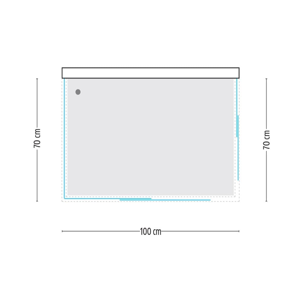 Ogomondo Box Cabina Doccia Corner 3 Lati Cristallo Temprato Trasparente 70x100x70  + Piatto Doccia Porcellana h6,5cm - 5