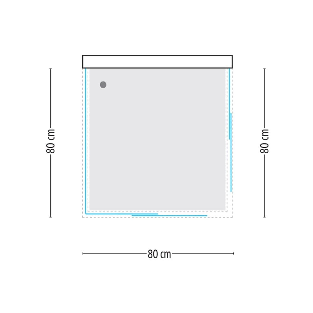 Ogomondo Box Cabina Doccia Corner 3 Lati Cristallo Temprato Serigrafato 80x80x80 + Piatto Doccia Porcellana h6,5cm - 5