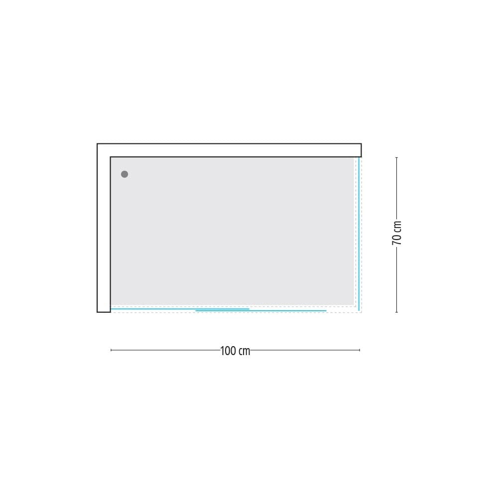 Ogomondo Cabina Doccia Slide 2 Lati Cristallo Temprato Trasparente 100x70 + Piatto Doccia Porcellana h6,5cm - 6