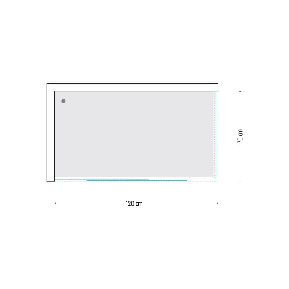 Ogomondo Cabina Doccia Slide 2 Lati Cristallo Temprato Trasparente 120x70 + Piatto Doccia Porcellana h6,5cm - 6