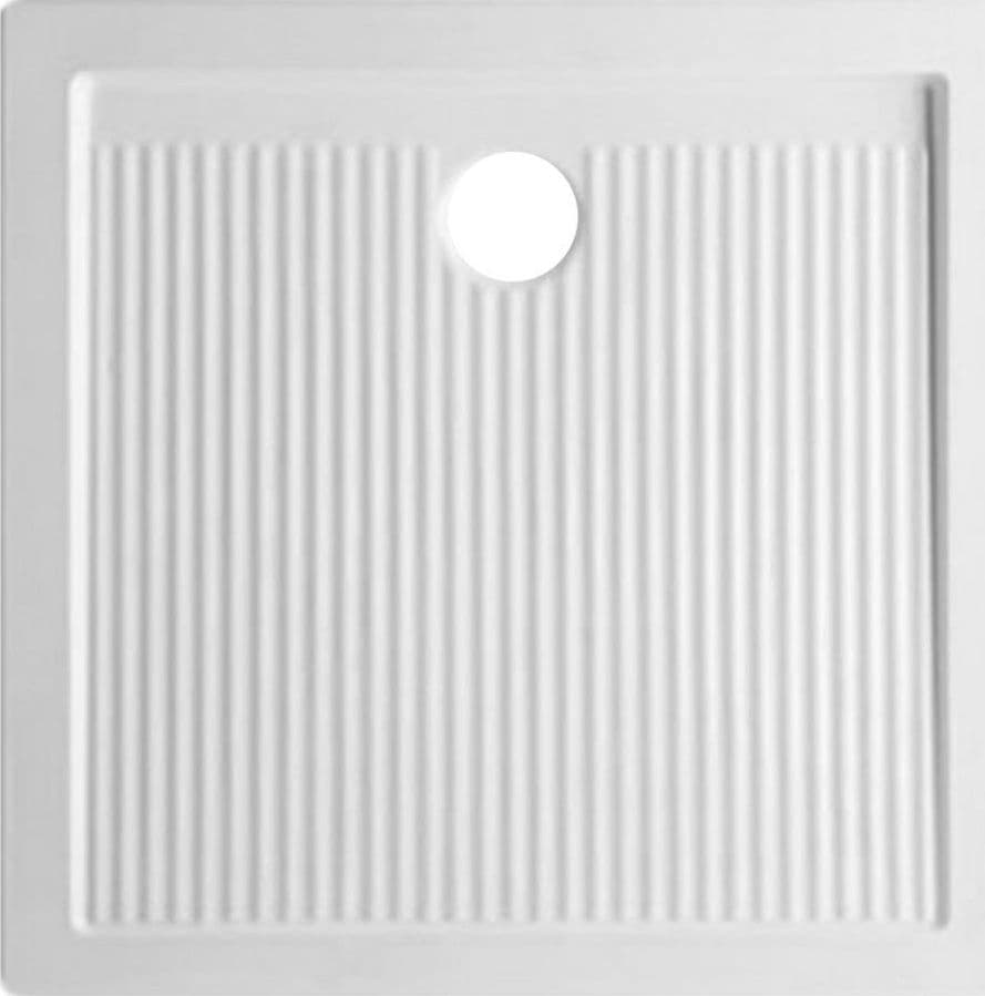 Box Doccia Book 3 Lati Cristallo Trasparente 80x80x80 + Piatto in Porcellana - 6