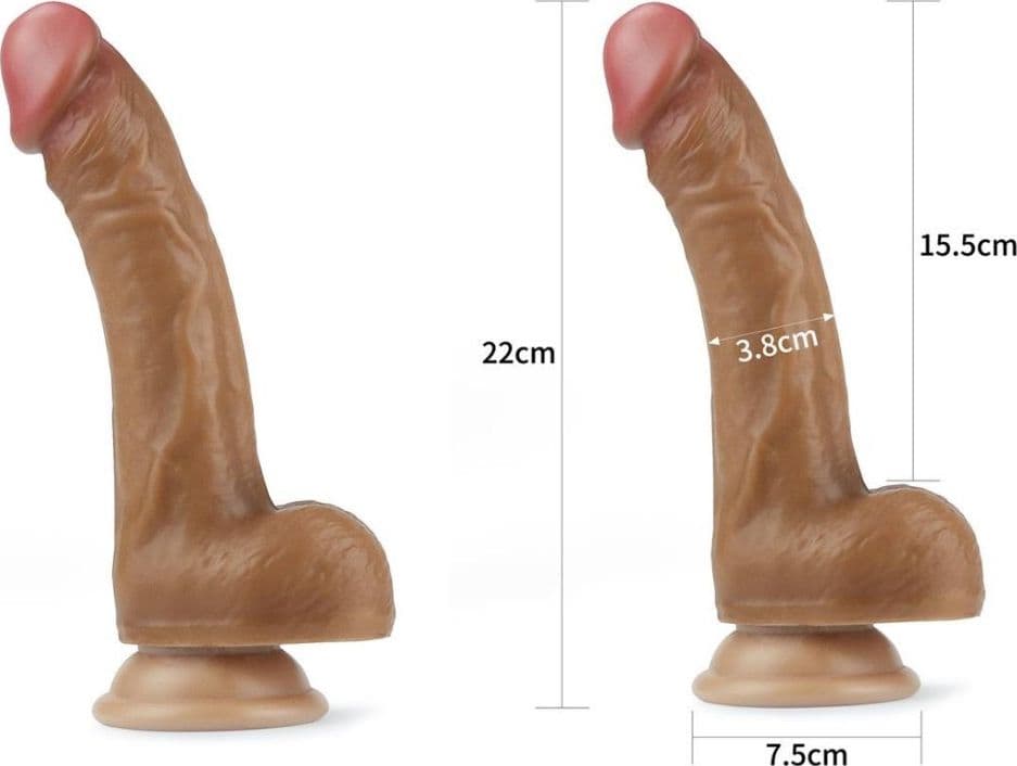 Dildo realistico ventosa 8" Nature Cock Brown Liquid Silicone LoveToy - 3