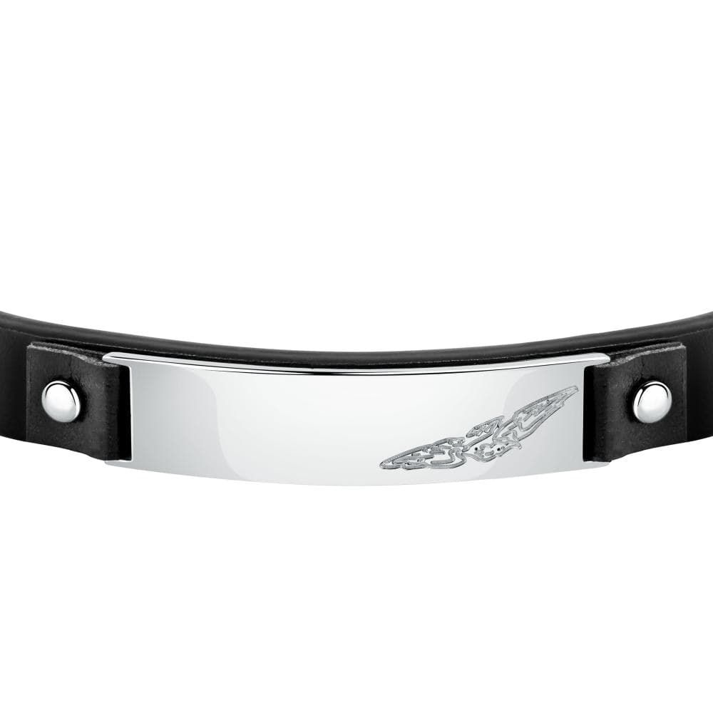Bracciale SECTOR uomo Bandy pelle nero / acciaio (SZV80) - 2