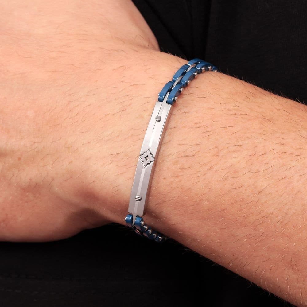 Bracciale Sector Ceramic Acciaio e Blu per Uomo (SAFR14) - 4