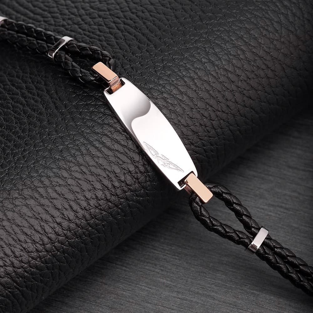 Bracciale SECTOR uomo Bandy pelle nera / acciaio (SZV75) - 5