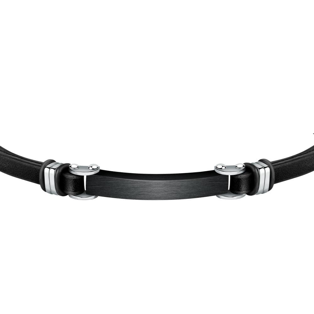 Bracciale SECTOR uomo Bandy pelle nero / acciaio (SZV92) - 2