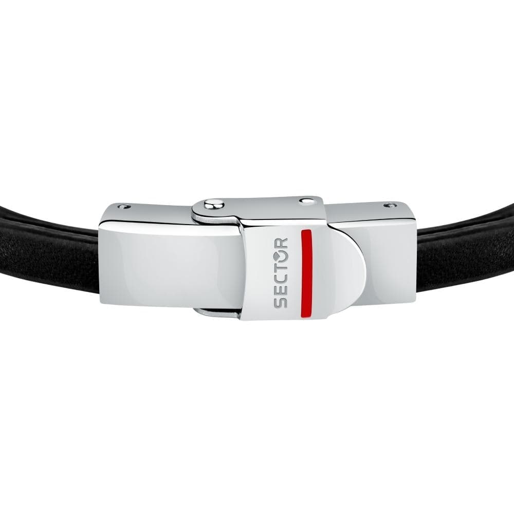Bracciale SECTOR uomo Bandy pelle nero / acciaio (SZV92) - 3