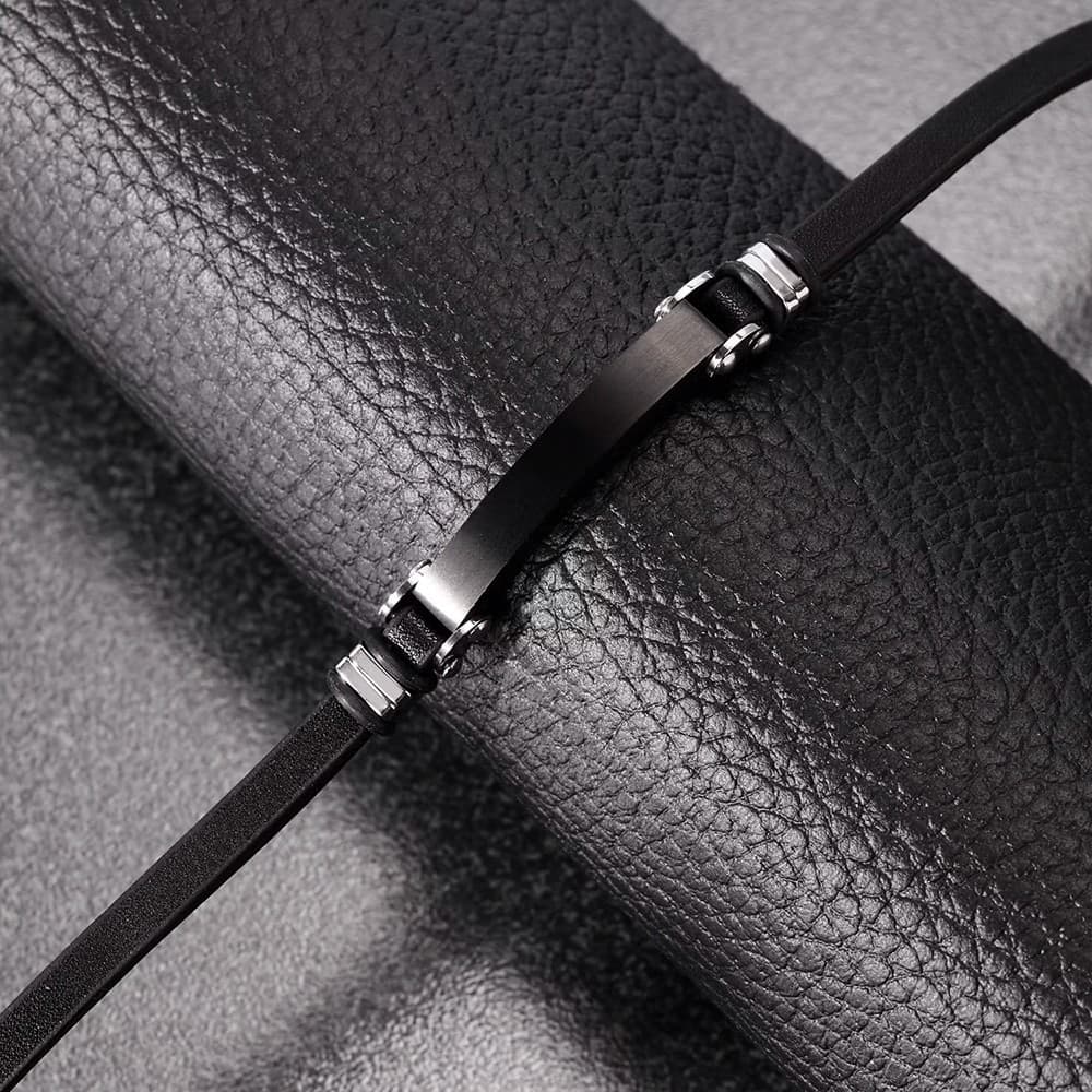 Bracciale SECTOR uomo Bandy pelle nero / acciaio (SZV92) - 5