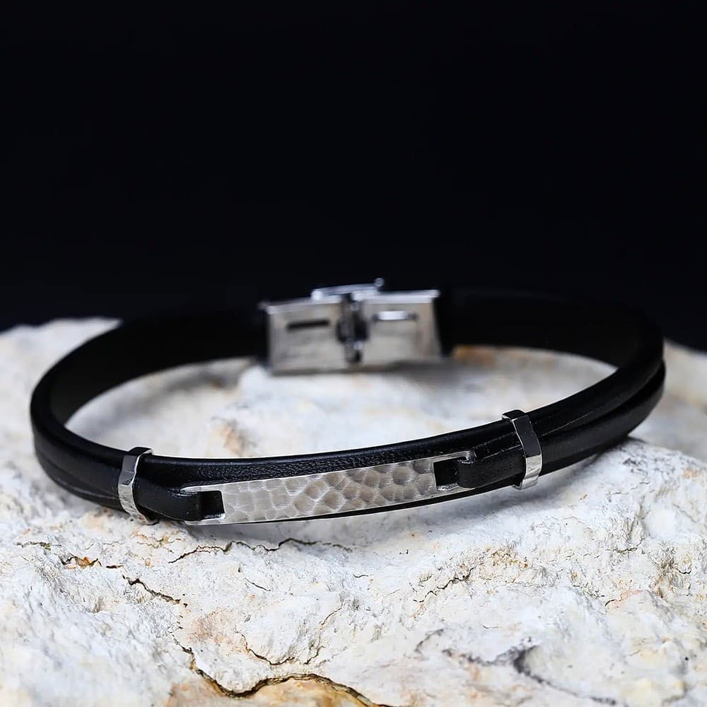 Bracciale SECTOR uomo Bandy pelle nero / acciaio - 2