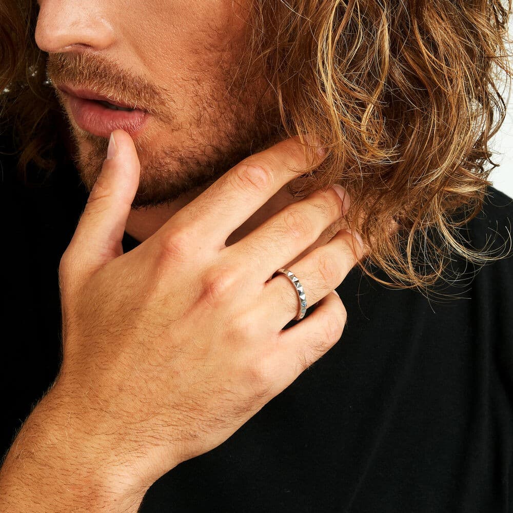 Anello SECTOR uomo Row acciaio geometric - 7